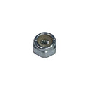 Metal hex nut on a white background