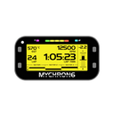 High-resolution display of the MyChron 6 data logger with graphical representation of cylinder head temperatures, RPM, and other engine metrics.